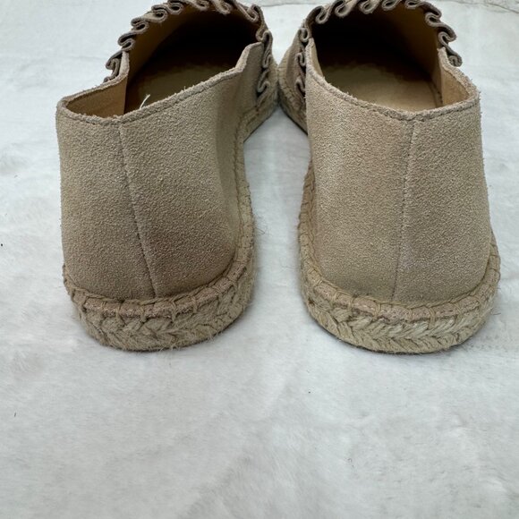 Talbots Womens Beige Suede Leather Espadrille Flats Size 11M - Picture 4 of 8